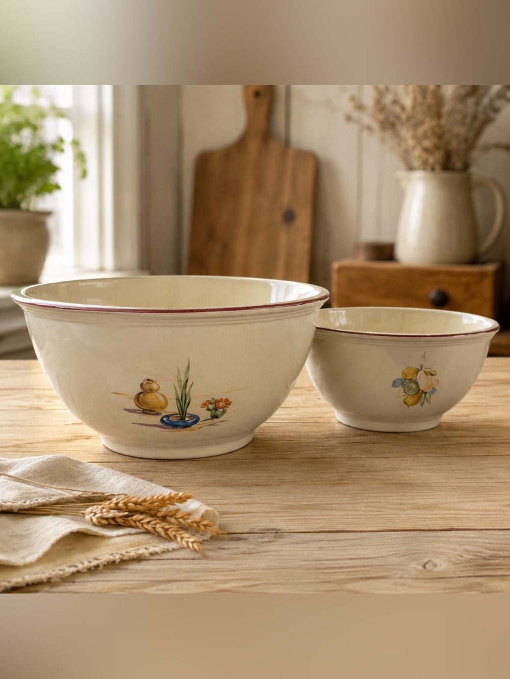 Vintage Kitchen Kraft OvenServe Nesting Mixing Bowls Set of 2
